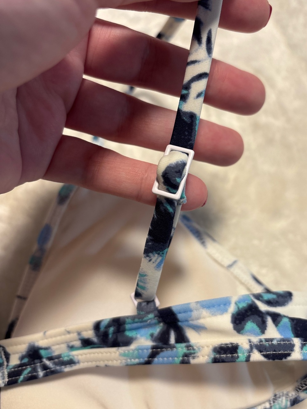 Aerie Blue Floral Print Bikini Top - Picture 13 of 14